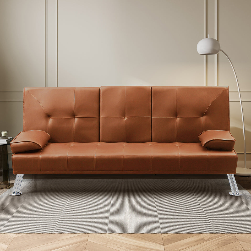 Levede Sofa Bed Adjustable Recliner Brown-1864183319319678982