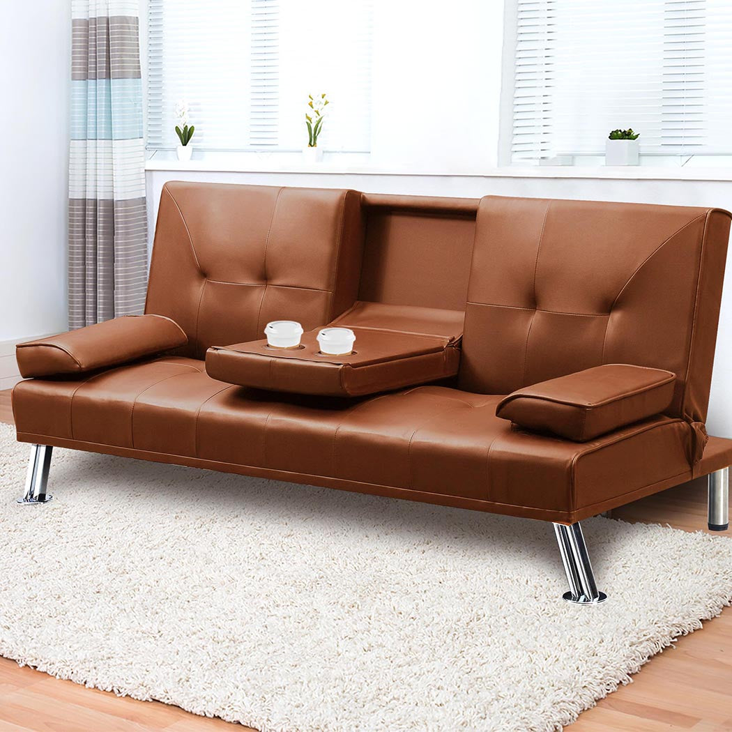 Levede Sofa Bed Adjustable Recliner Brown-1864183319319678983