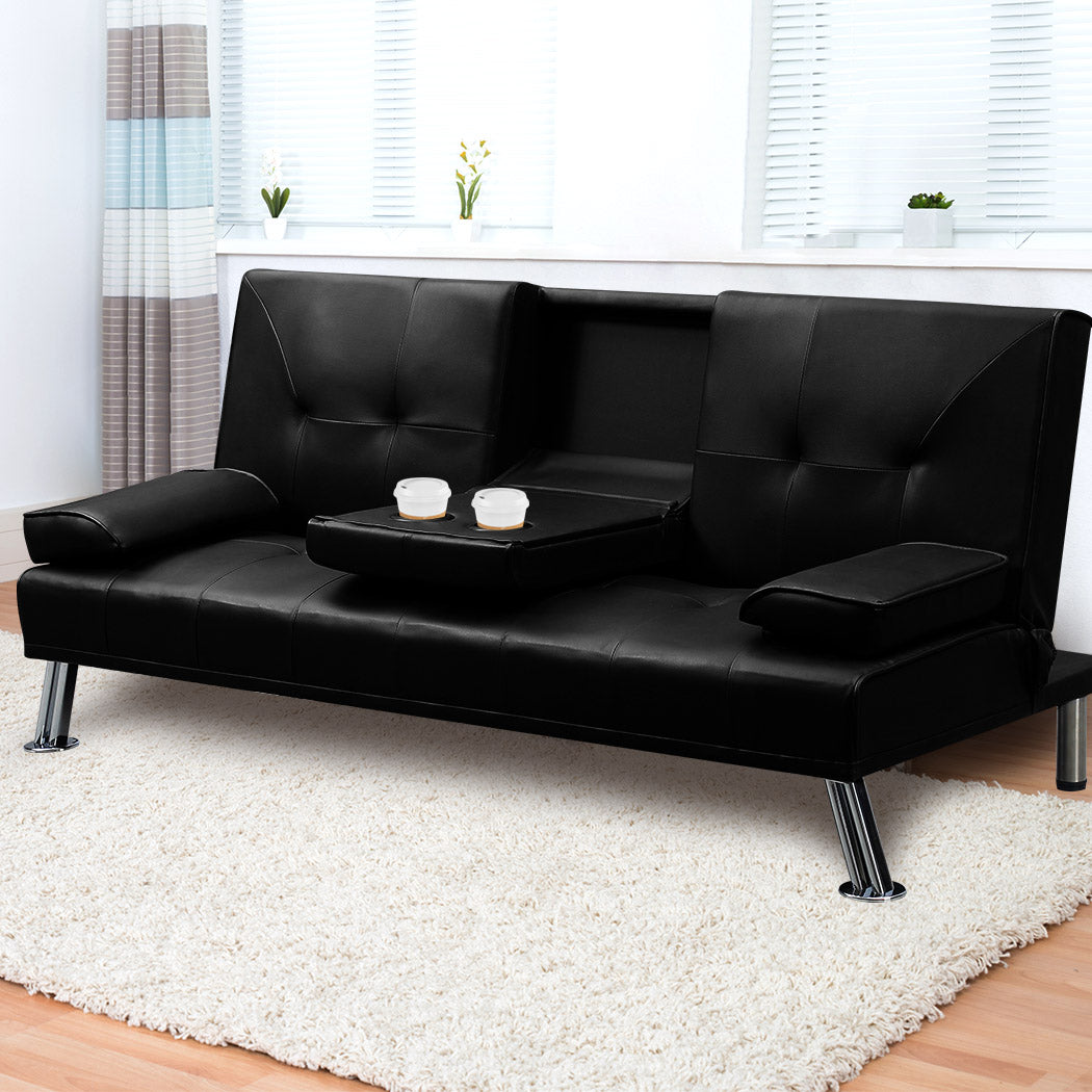 Levede Sofa Bed Adjustable Recliner Black-1864183319172878343