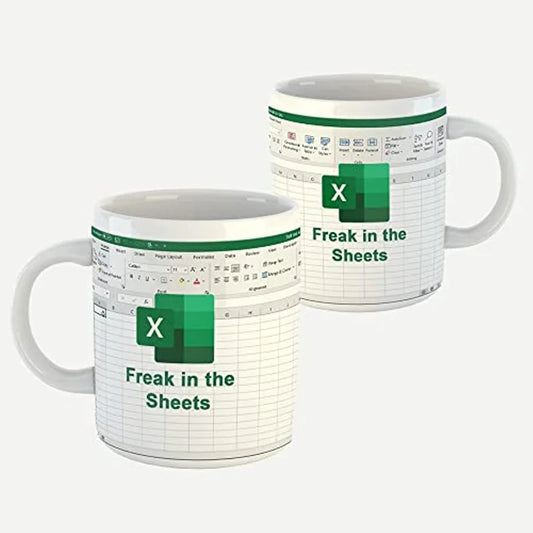 Tumbler Freak In The Sheets Excel Spreadsheet Mug Funny Gifts for Women Men Accountant Mug, Birthday Cup 11 Oz