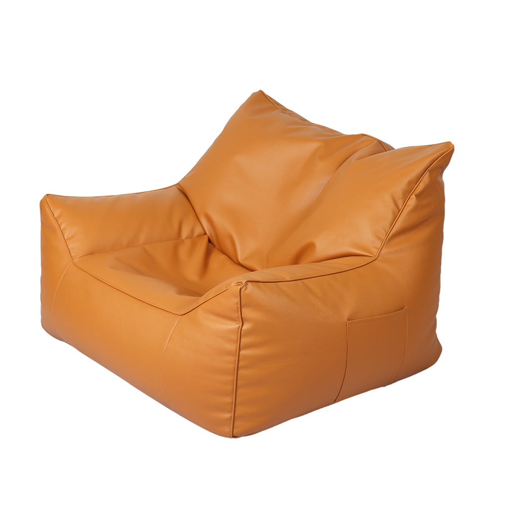 Marlow Bean Bag Chair Cover PU Indoor Brown-1864183167573954560