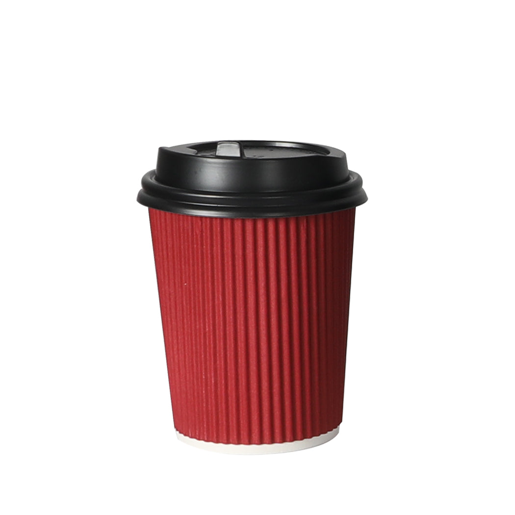100 Pcs 8oz Disposable Takeaway Coffee Red-1864183138306101248
