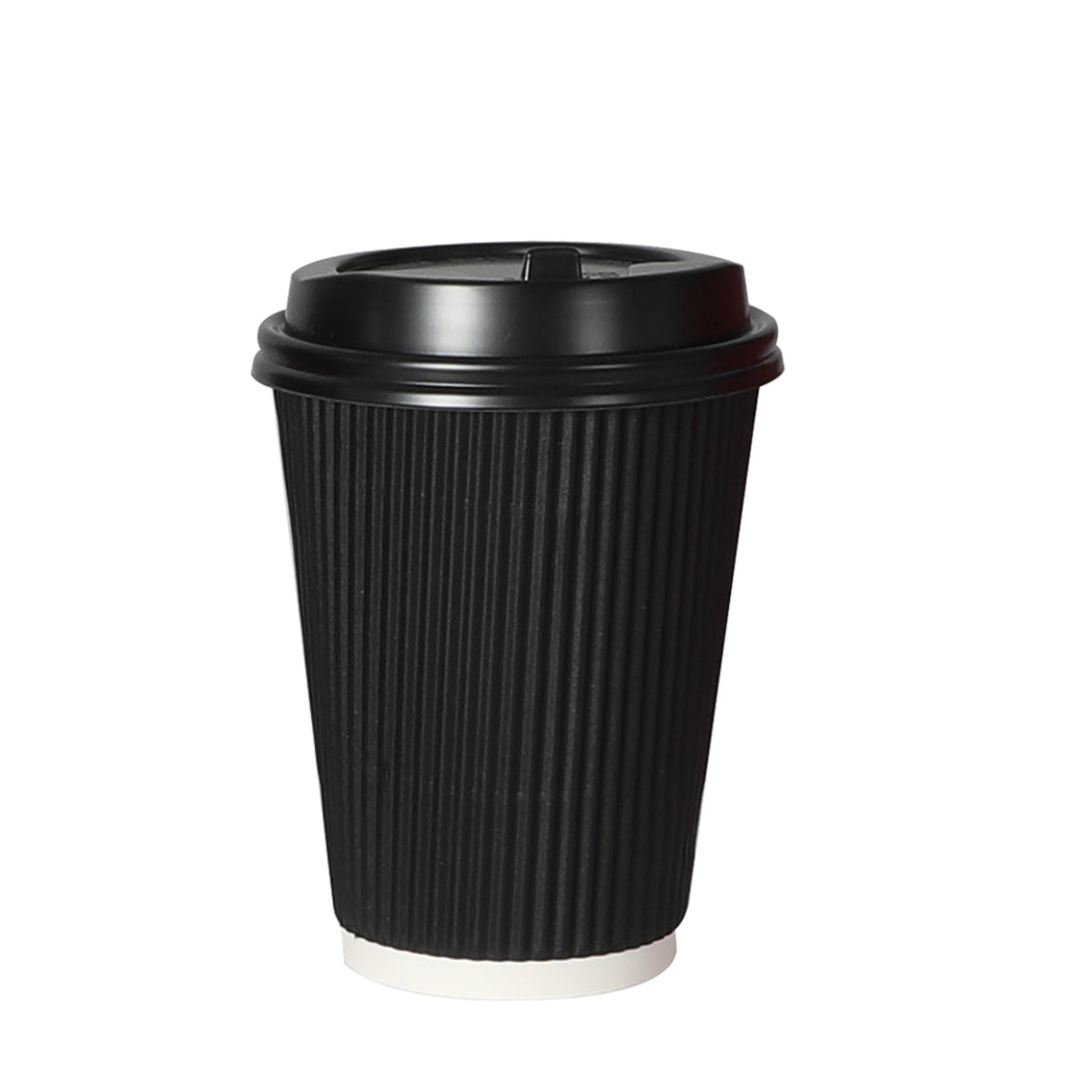 200 Pcs 16oz Disposable Takeaway Coffee Black-1864183141749624832