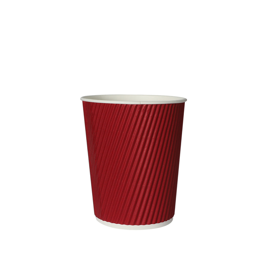 100 Pcs 8oz Disposable Takeaway Coffee Red-1864183138306101249