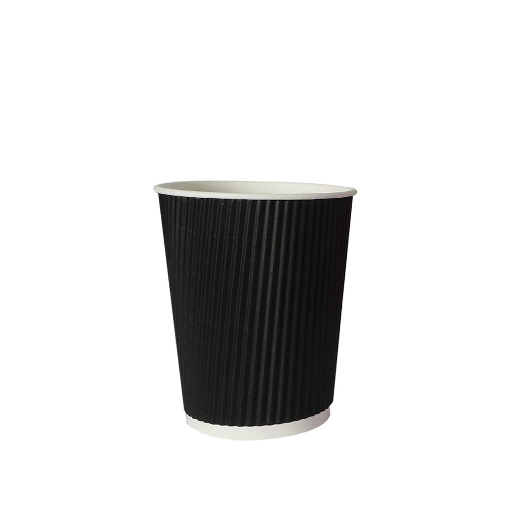 100sets 8oz Disposable Takeaway Coffee Black-1864183138146717697