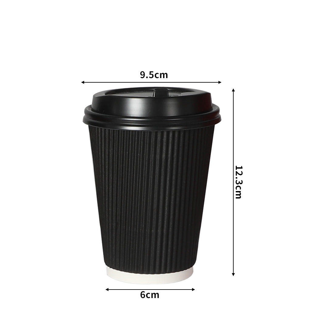 200 Pcs 16oz Disposable Takeaway Coffee Black-1864183141749624834