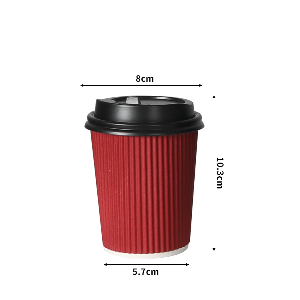 100 Pcs 8oz Disposable Takeaway Coffee Red-1864183138306101250