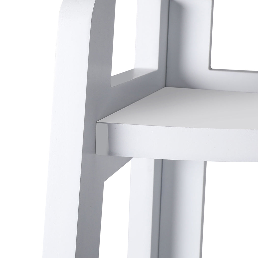 Levede 5 Tier Corner Shelf Wooden Storage White-1864183221135216644