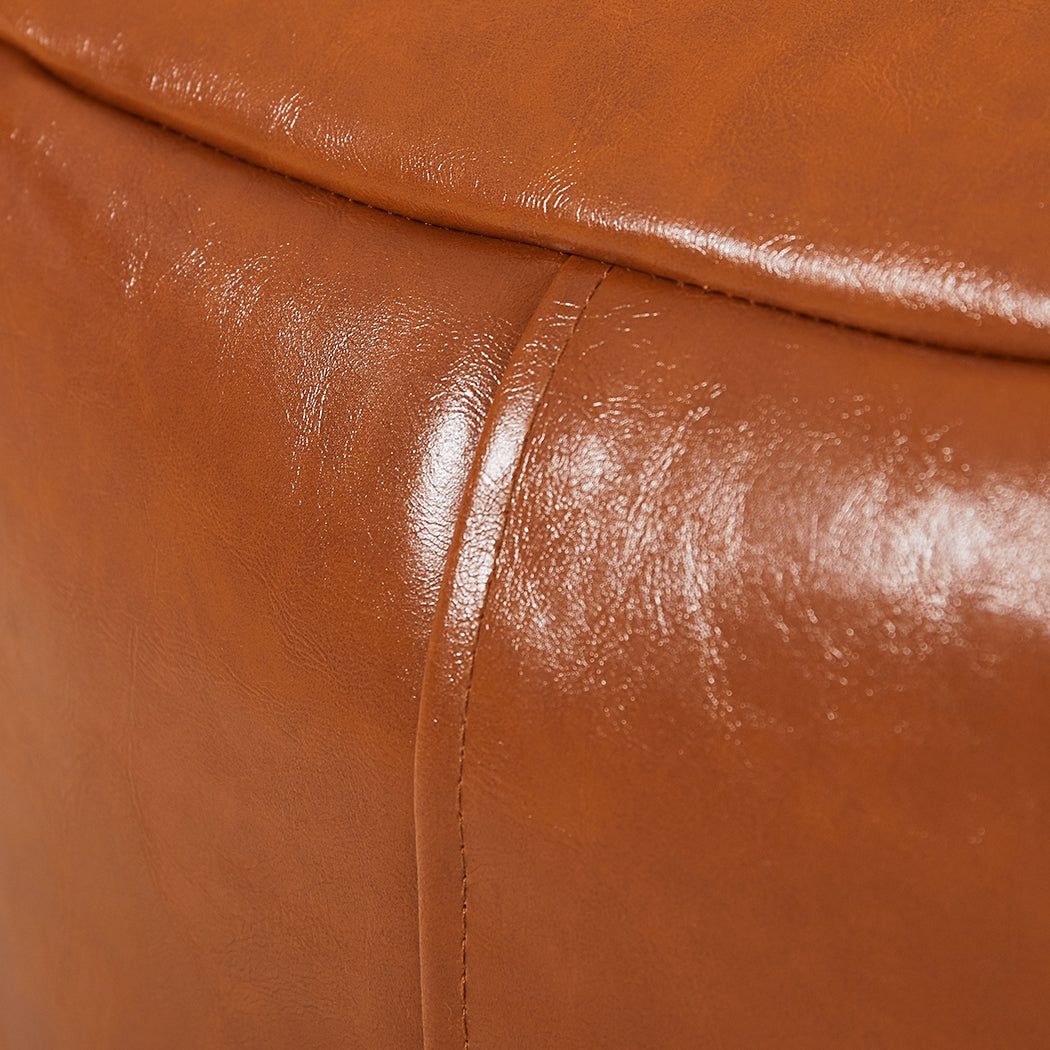 Marlow Bean Bag Chair Cover PU Couch Tan-1864183165162229765