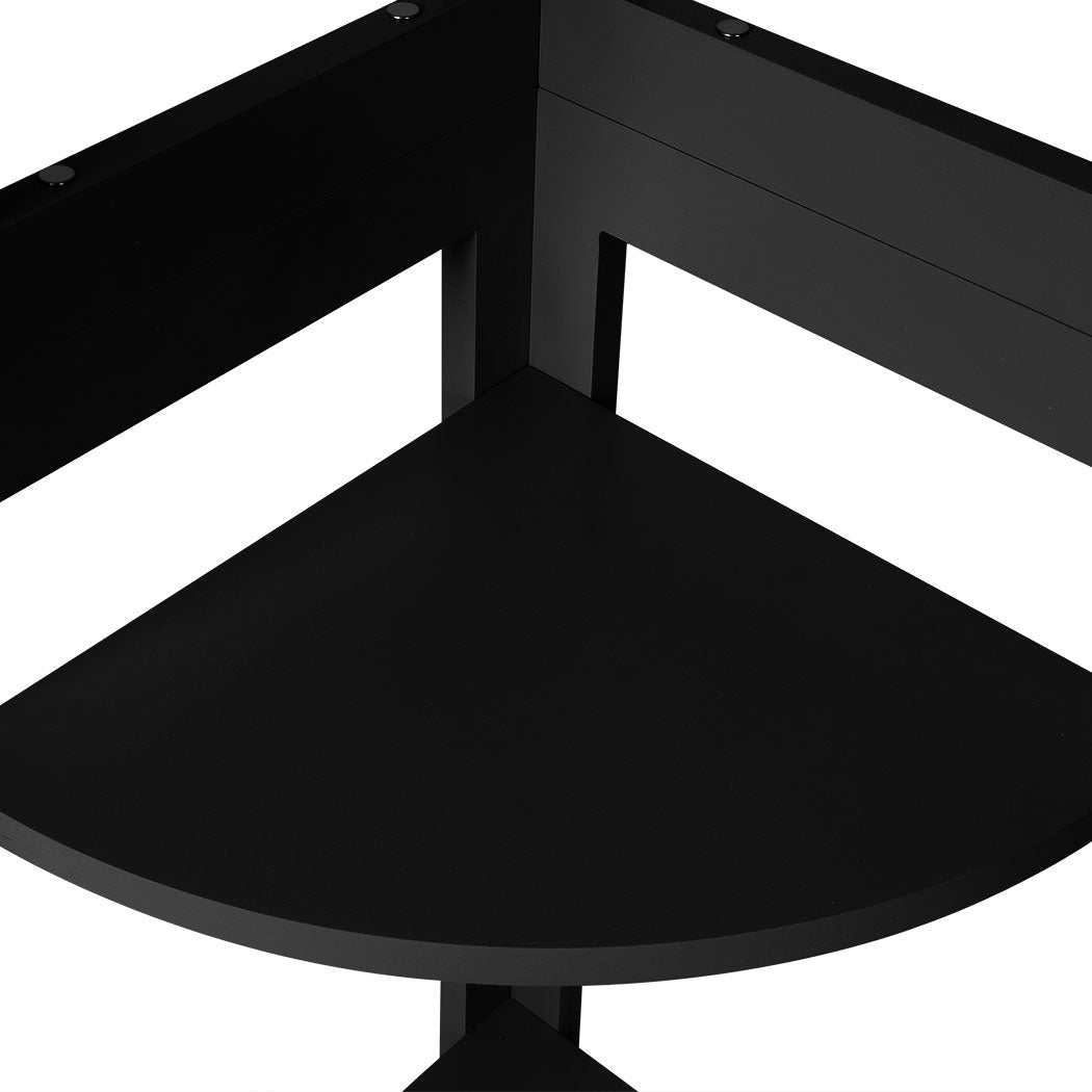 Levede 5 Tier Corner Shelf Wooden Storage Black-1864183220980027395