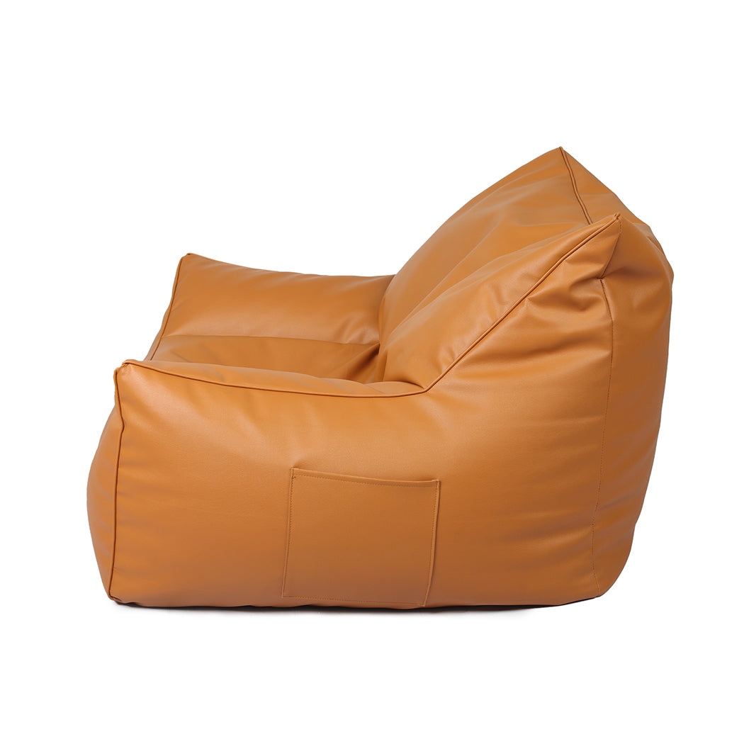 Marlow Bean Bag Chair Cover PU Indoor Brown-1864183167573954563