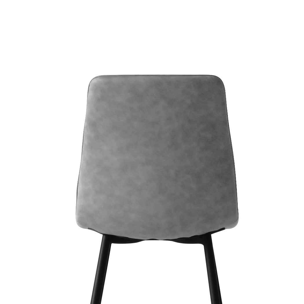 Levede 4x Dining Chairs Kitchen Chair Grey Faux Leather-1864183277758320644