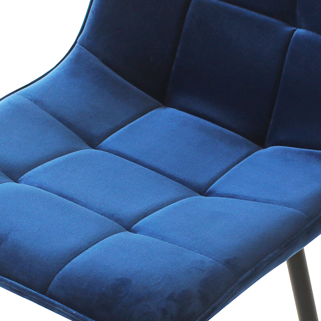 Levede 4x Dining Chairs Kitchen Velvet Blue-1864183277309530117